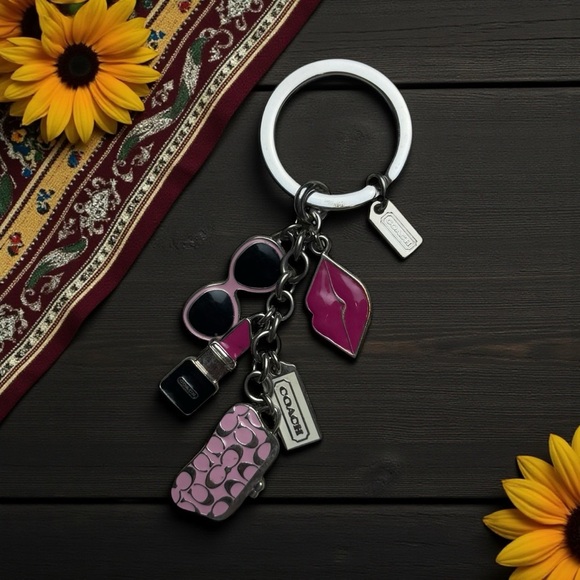 Coach Handbags - Vintage Coach Pink Lips Sunglasses Lipstick Purse Charm Keychain Bag Accessory